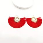 boucles d'oreilles eventail espagnol rouge 2026