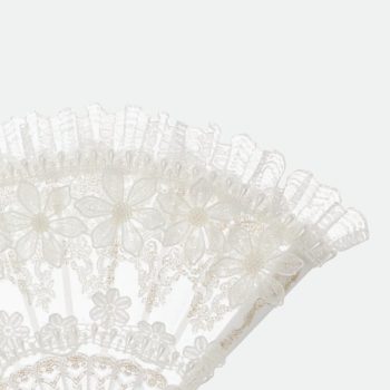 eventail mariage blanc fleurs