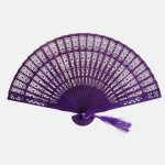 eventail bois violet santal sculpte