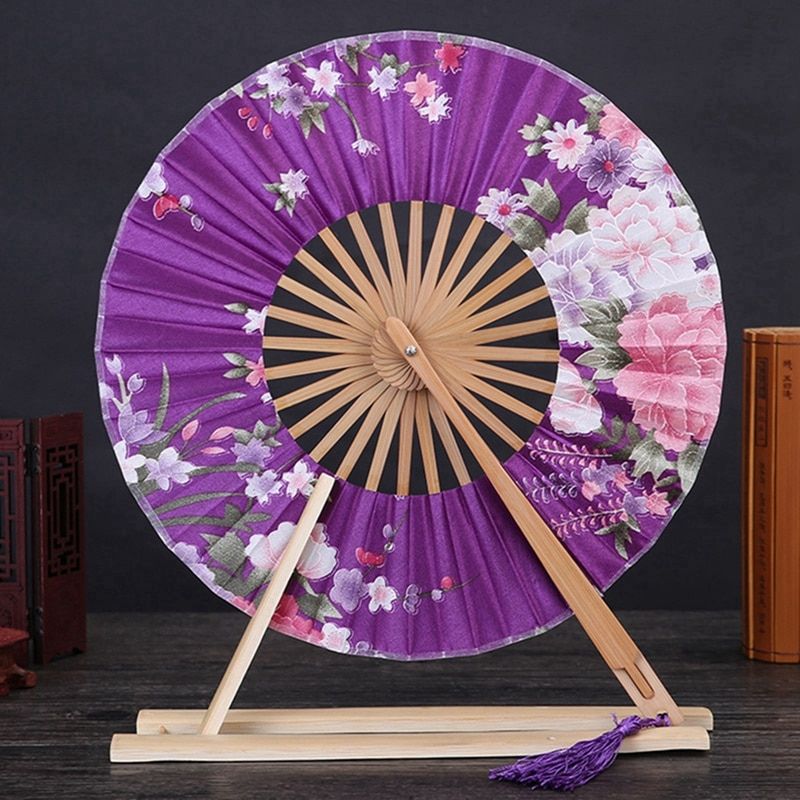eventail japonais rond violet