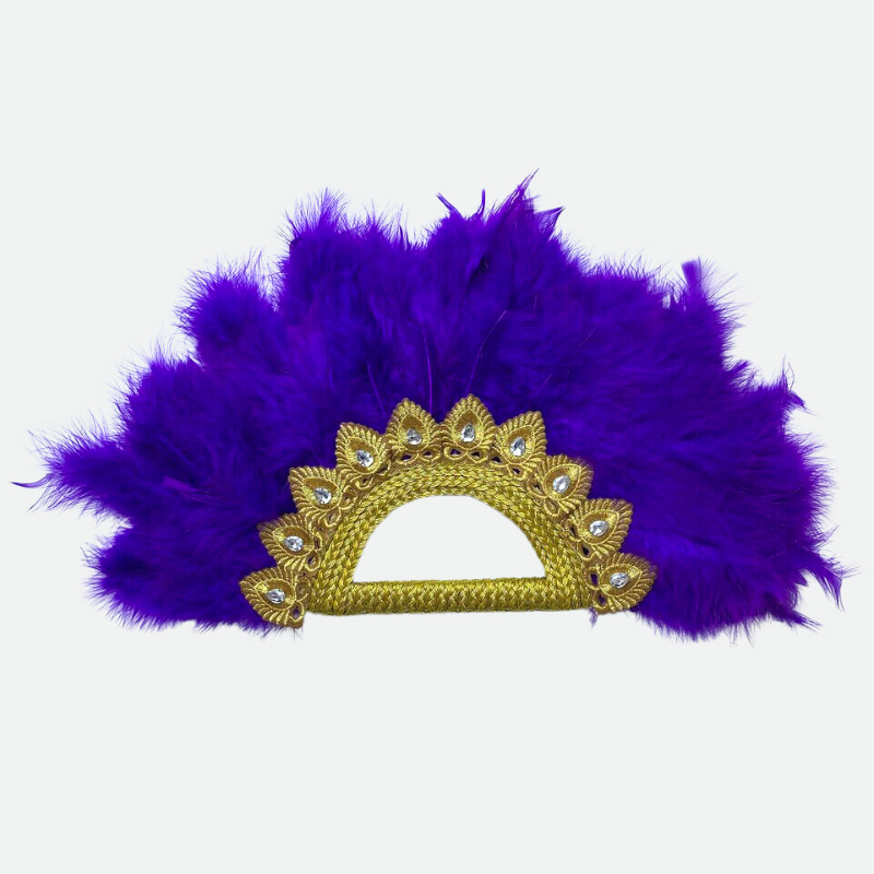 eventail mariage plume violet africain