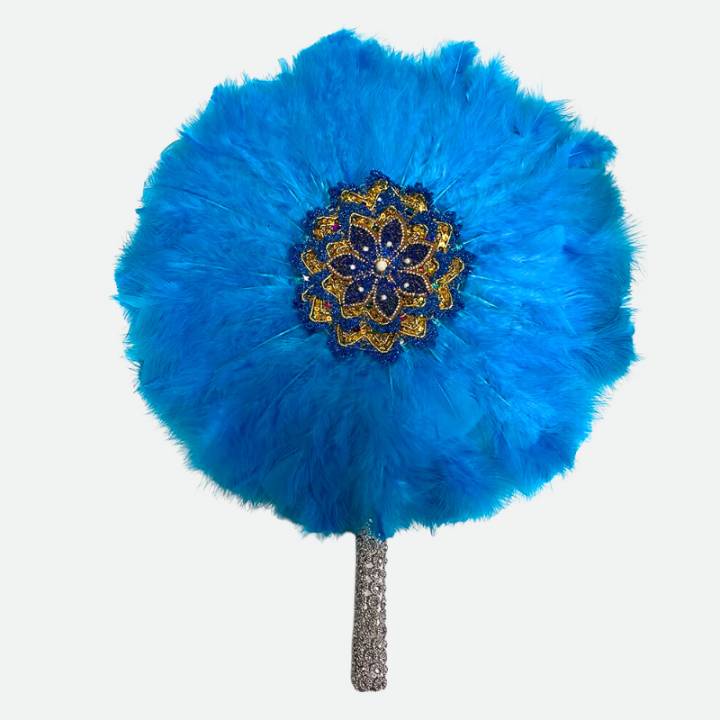 DULSPUE 1 Pcs Éventail De Plumes De Fleurs Brodées, Style Vintage Des