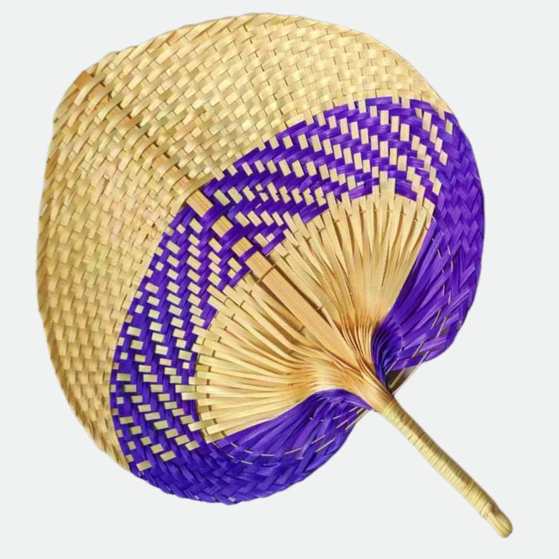 Eventail violet bambou tresse