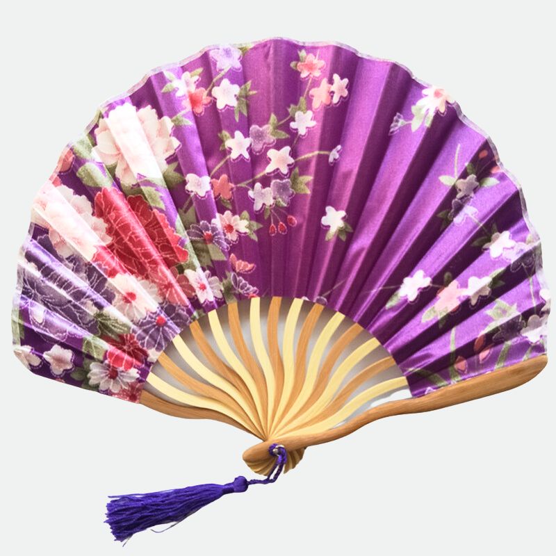 eventail japonais violet retro