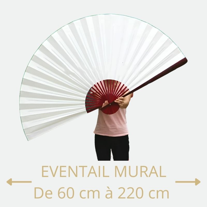eventail mural blanc bois rouge