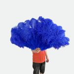 Éventail Plume Geant Bleu Royal