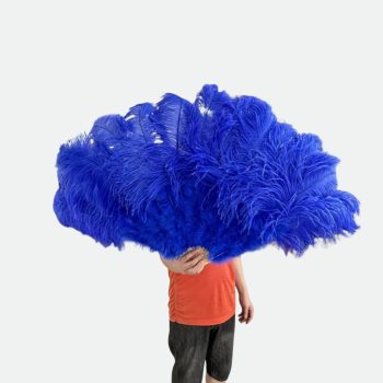 Éventail Plume Geant Bleu Royal