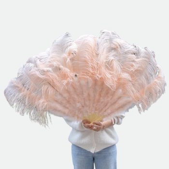 Eventail Plume Champagne Geant