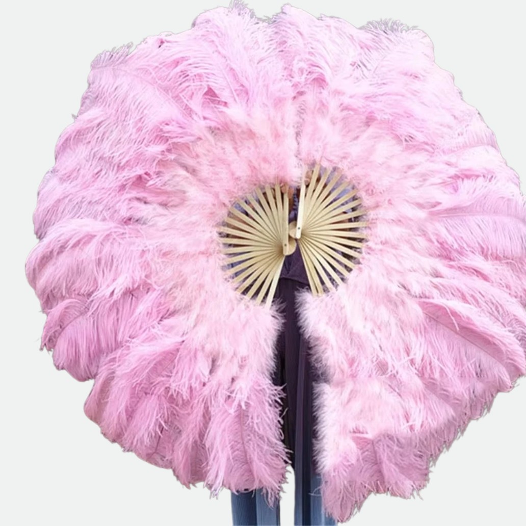 eventail plume rose geant