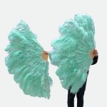 eventail plume vert menthe geant